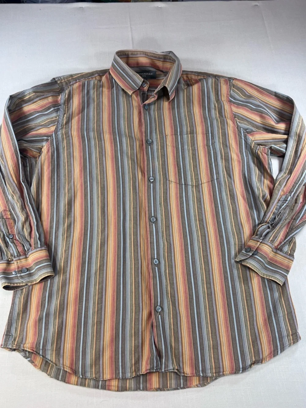 Banana Republic Men’s L Multi Stripe Long Sleeve Button Down 100% Cotton Shirt